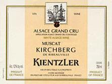 Wine label Alsace Muscat Grand Cru Kirchberg de Ribeauvillé Kientzler 2014