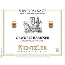 Wine label Alsace Gewurztraminer Vendanges Tardives Kientzler 2002