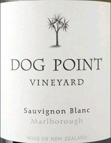 Etiquette du vin Marlborough  Dog Point  Sauvignon Blanc 2008