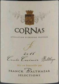 Etikette des Weins Cornas Cuvée Casimir Balthazar Franck Balthazar (Domaine) 2018