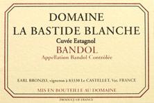 Etikette des Weins Bandol La Bastide Blanche  Cuvée Estagnol Famille Bronzo 2016