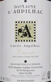 Etichetta Languedoc Aupilhac (Domaine d') Cuvée Aupilhac Sylvain Fadat 2016