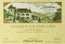 Wine label Chablis Grand Cru Les Preuses Billaud-Simon (Domaine) 2010