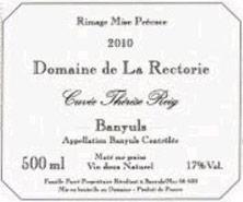 Etikette des Weins Banyuls La Rectorie (Domaine de) Thérèse Reig  Thierry et Jean Emmanuel Parcé 2016