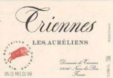 Etichetta IGP Pays du Var (Vin de Pays du Var) Les Auréliens Triennes (Domaine) 2014