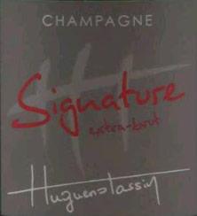 Etiquette du vin Signature Extra-Brut Huguenot-Tassin ----
