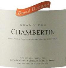 Wine label Chambertin Grand Cru David Duband (Domaine) 2015