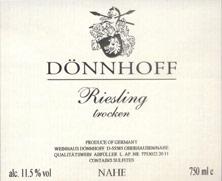 Etiquette du vin Riesling Donnhoff Trocken 2015