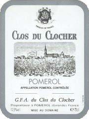 Etikette des Weins Clos du Clocher 2012
