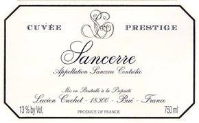 Etiquette du vin Sancerre Cuvée Prestige Lucien Crochet 2012