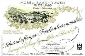 Etiquette du vin Riesling Scharzhofberger Eiswein Egon Müller 1998