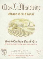 Wine label Clos la Madeleine Grand Cru Classé 2020