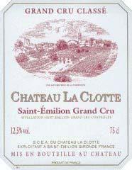 Etiquette du vin Château la Clotte 1980