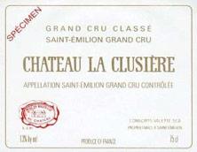 Etiquette du vin Château la Clusière 1998