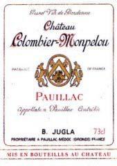 Etichetta Château Colombier Monpelou Cru Bourgeois 1981