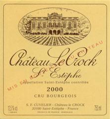 Etikette des Weins Château le Crock Cru Bourgeois 2000