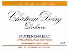 Etiquette du vin Château Doisy Dubroca 2ème Grand Cru Classé 1980