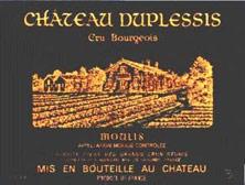 Etiquette du vin Château Duplessis Cru Bourgeois 1988