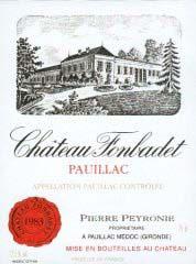 Etiquette du vin Château Fonbadet 1996