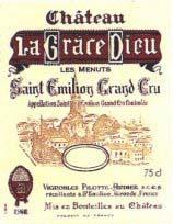 Etiquette du vin Château la Grâce Dieu les Menuts 1971