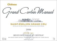 Etiquette du vin Château Grand Corbin Manuel 2018