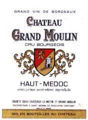 Wine label Château Grand Moulin Cru Bourgeois 1980