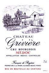 Etikette des Weins Château Grivière Cru Bourgeois 2010