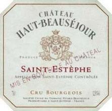 Etiquette du vin Château Haut Beauséjour Cru Bourgeois 1980