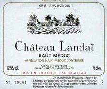 Etiquette du vin Château Landat Cru Bourgeois 1980