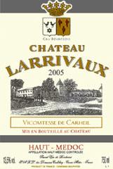 Etichetta Château Larrivaux Cru Bourgeois 2012