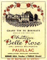 Etiquette du vin Château Belle Rose Cru Bourgeois 1980