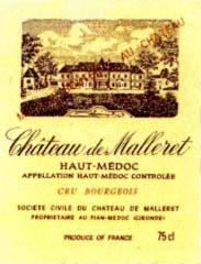 Etichetta Château de Malleret Cru Bourgeois 2003