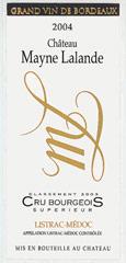 Etichetta Château Mayne Lalande Cru Bourgeois 2018