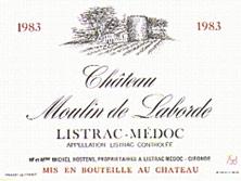 Etichetta Château Moulin de Laborde Cru Bourgeois 1992