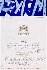 Etiquette du vin Château Mouton Rothschild 1er Grand Cru Classé 1976