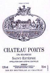 Etiquette du vin Château Pomys Cru Bourgeois 1998