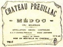 Etichetta Château Preuillac 2016