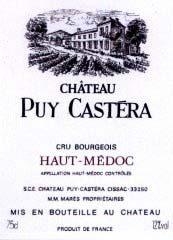 Etiquette du vin Château Puy Castera Cru Bourgeois 1982