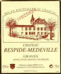 Etiquette du vin Château Respide Médeville 1980