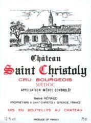 Etiquette du vin Château Saint-Christoly Cru Bourgeois 1980