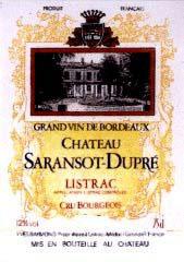 Etiquette du vin Château Saransot Dupré Cru Bourgeois 2010