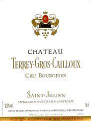 Etiquette du vin Château Terrey Gros Cailloux Cru Bourgeois 1986