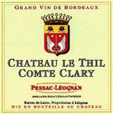 Etiquette du vin Château le Thil Comte Clary 1992