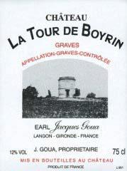 Etiquette du vin Château la Tour de Boyrein 1992