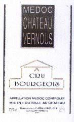 Etiquette du vin Château Vernous Cru Bourgeois 1983