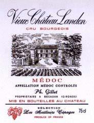 Etiquette du vin Vieux Château Landon Cru Bourgeois 1992