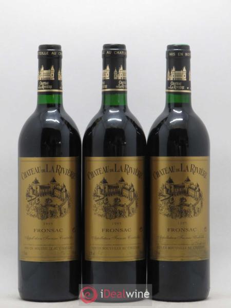 ワイン CHATEAU DE LA RIVIERE 1995 FRONSAC Acheter vin Château de La Rivière 1995 (lot: B2110040-62401)