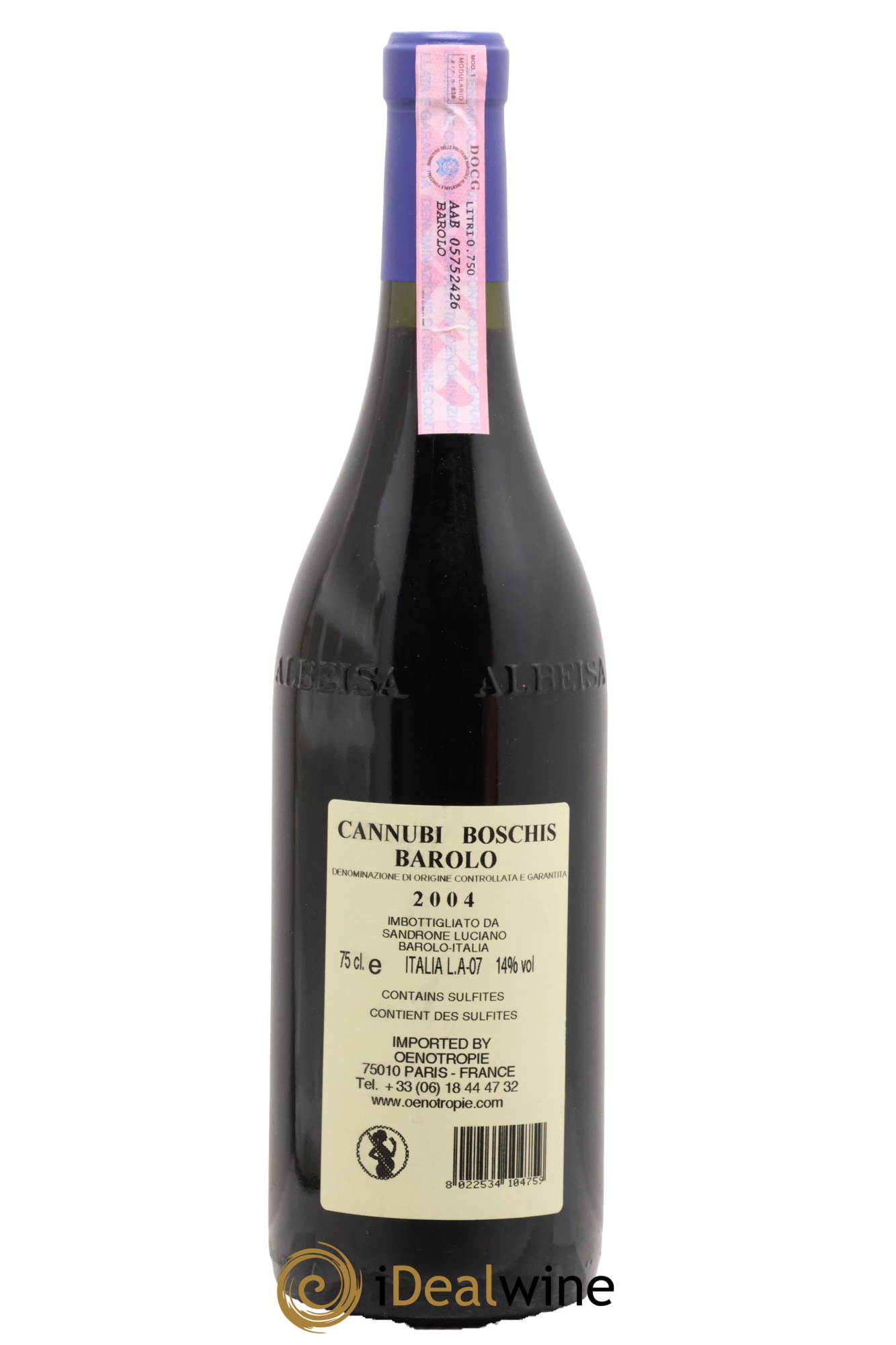 Barolo DOCG Aleste (anciennement Cannubi Boschis) Luciano Sandrone 2004 - Lot of 1 bottle - 1