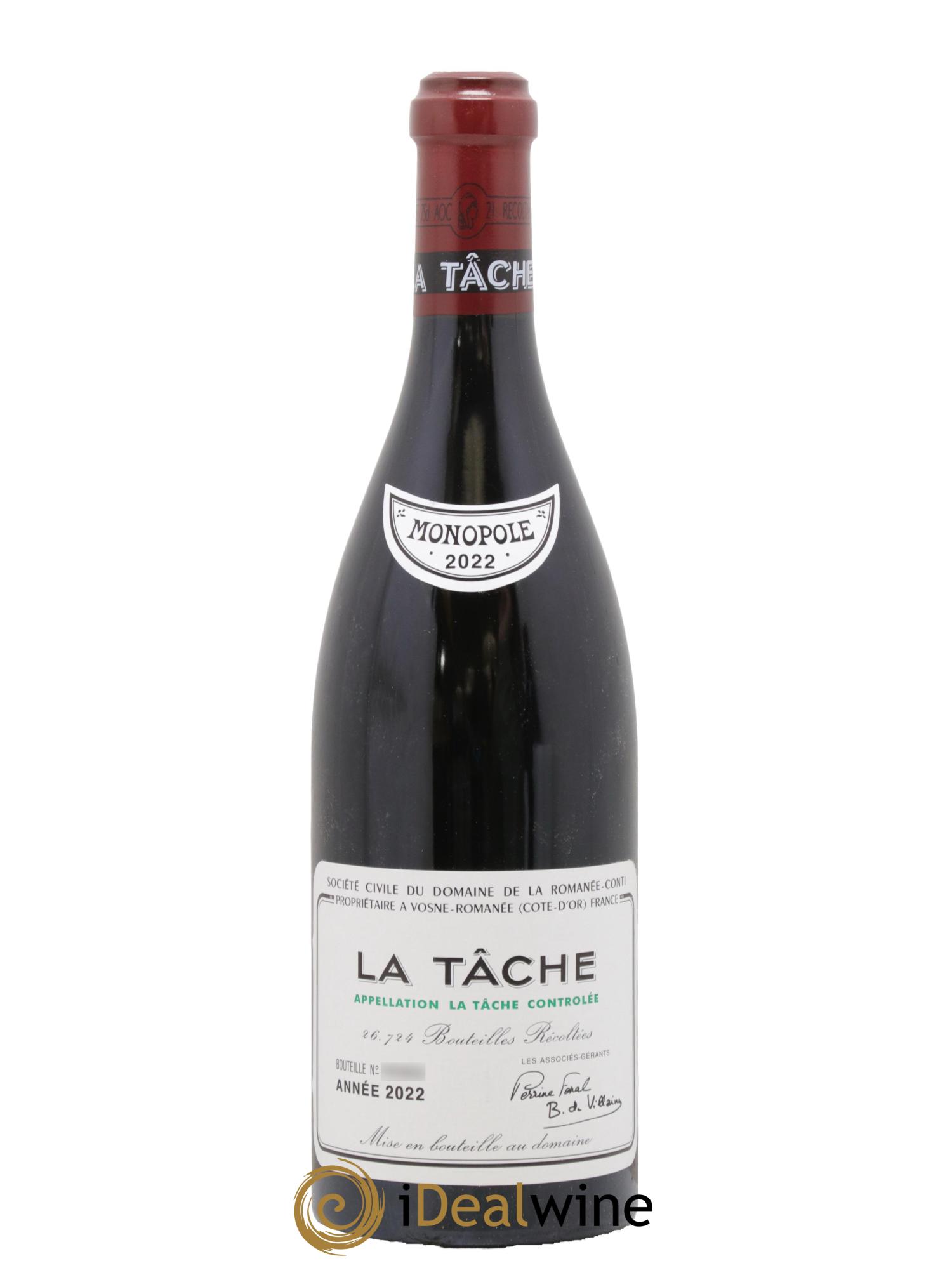 La Tâche Grand Cru Domaine de la Romanée-Conti 2022 - Lot de 1 bouteille - 0