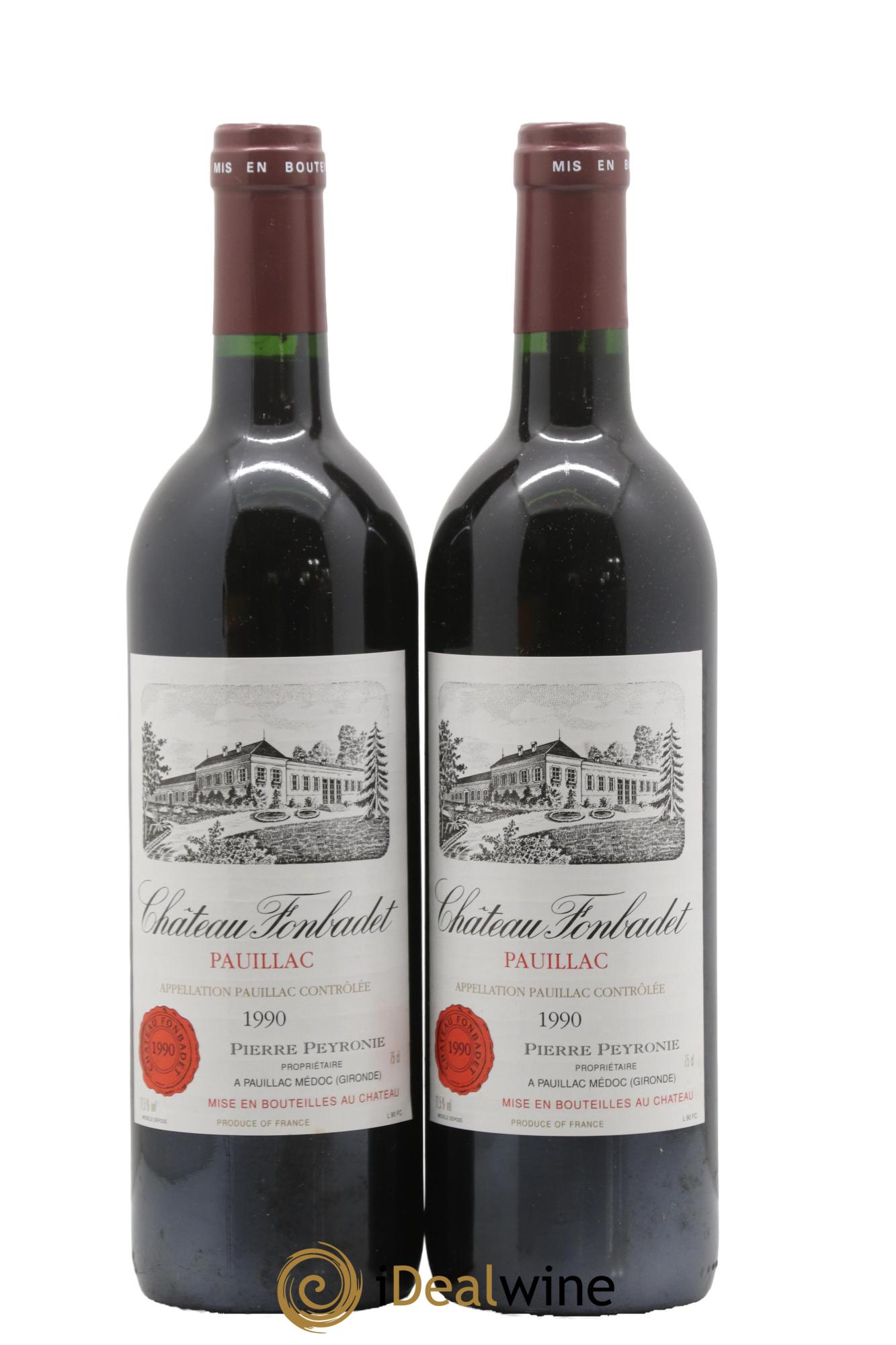 Château Fonbadet 1990 - Lot de 2 bouteilles - 0